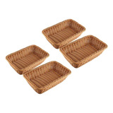 Cesta De Almacenamiento Rectangular De 4 Piezas Para Mesa O