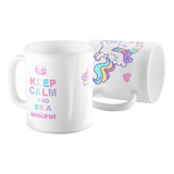  Taza  Plastica Keep Calm And Be A Unicornio 350cc Polimero