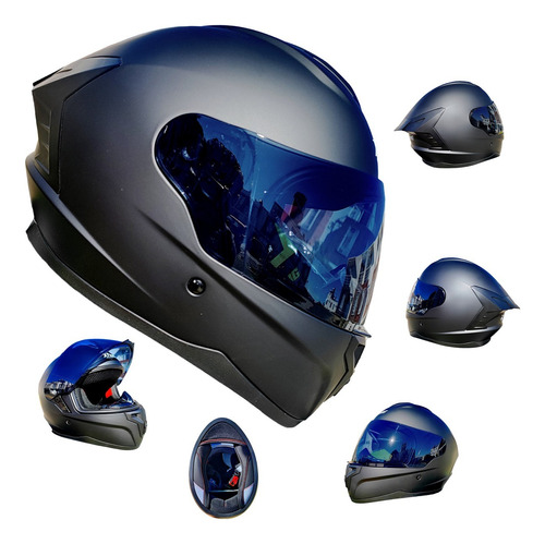 Casco Para Moto Negro Mate Ece Deportivo Certificado Xtrong 