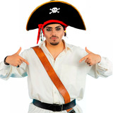 Sombrero Pirata Adulto Gorro Disfraz Halloween Cotillon 