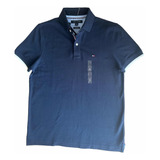 Camiseta Tipo Polo Tommy Hilfiger Hombre Talla S F061 Azul