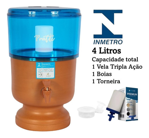 Filtro Barro E Acrílico 4 Litros 1 Vela Tripla Ação + 1 Boia Cor Compra Garantida