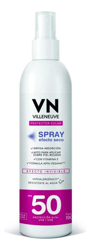 Vn Protector Solar Spray Efecto Seco Fps50 190ml