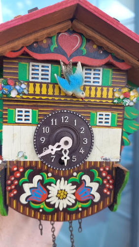 Antiguo Reloj Pared Mini Cucú Suizo Revisar O Para Repuesto