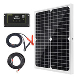 Kit De Panel Solar 20 W 12 V Monocristalino Controlador...