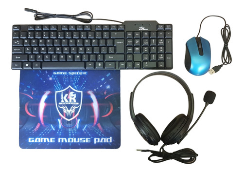Kit Gamer 4 En 1 Diadema Microfono +mousepad +teclado +mouse