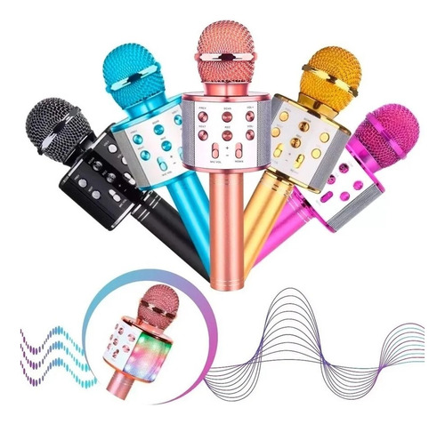 Microfone Bluetooth Youtuber Sem Fio Karaoke Cores Infantil