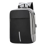 Mochila Phull Porta Notebook Anti-robo Con Candado Puerto Usb, Salida De Auriculares Y Banda Para El Carry-on, Color Gris