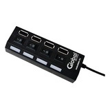 Hub Usb De 4 Puertos Usb 2.0 Negro Global Electronics