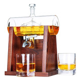 Jillmo Decantador De Whisky De 1,25 L, Con 2 Vasos Y Base