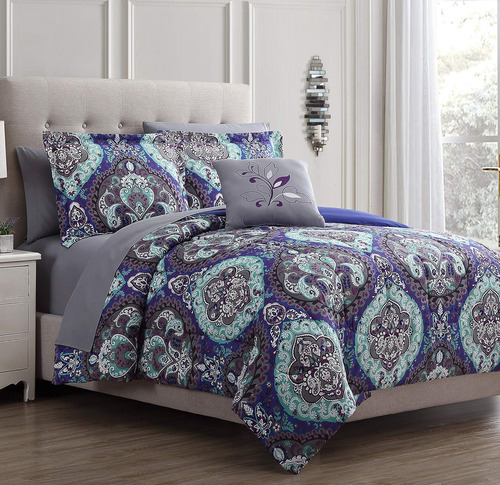 Cama Reversible Estampada Modern Threads Cathedral De 8 Piez