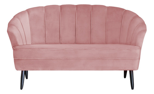 Poltrona Estofada Aura Suede Rose - Am Interiores