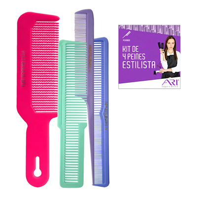 Kit 4 Peines Plástico Estilista Barbería Wahl Flat Topper Colores | MercadoLibre