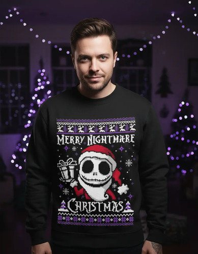 Sueter Navideño Sudadera Jack Skellington Santa
