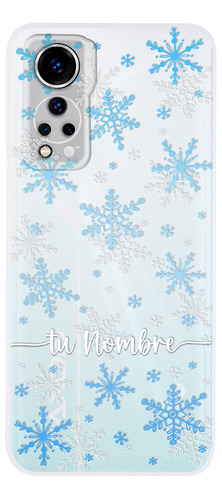 Funda Para Zte Navidad Copos De Nieve Con Tu Nombre