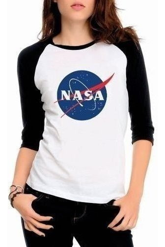 Camiseta Raglan 3/4 Nasa Geek Tecnologia Astronomia
