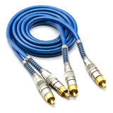 Cabo Rca 1m Blindado Prime Plug 5mm Azul Tech One Svart