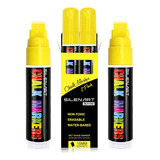 Yellow Chalk Markers 2 Pack 15mm Super Wide Tip White D...