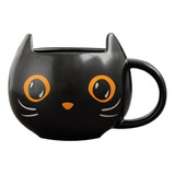 Taza De Café Con Diseño De Gato Negro, Regalo De Halloween (