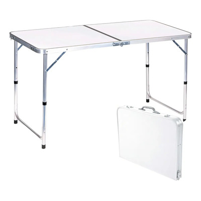 Mesa Plegable Tipo Portafolio Deco Hogar 120cm Ajustable y Portátil Blanca | Envío gratis