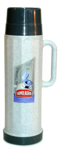 Termo Lumilagro Supertérmica De Vidrio 1l Gris Mármol