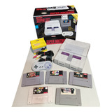 Super Nintendo Snes Con 5 Juegos Y 1 Control