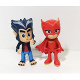 Boneco Wolf + Corujita Pj Masks Dtc 8 Cm