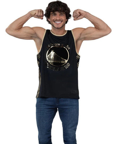 Playera Tipo Jersey Golden State Warriors De Hombre Mod.1bk4