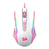 Mouse Gamer Redragon M910wp Ranger Bubblegum Rgb Branco Rosa