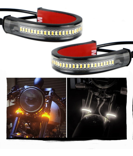 Direccionales Para Moto Tira Led Secuencial  2pz Universal