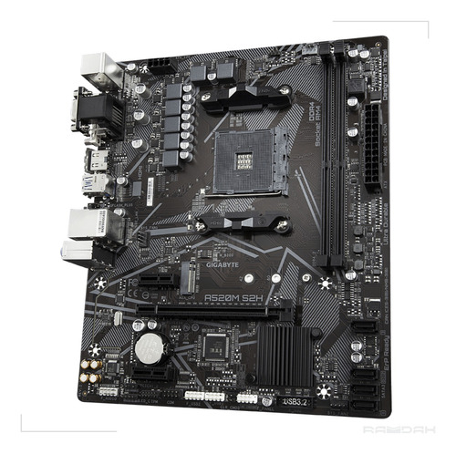 Placa Mãe Gigabyte A520 Amd Am4 A520m S2h Ddr4 Matx Preto