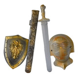 Set Medieval Disfraz Boy Toys Escudo Espada Casco Guerrero