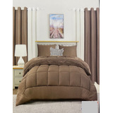 Cubre Cama Acolchado + Sabanas + Cortinas-queen Set 7 Piezas