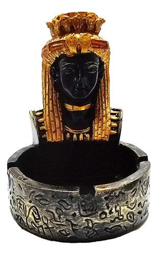 Cenicero Egicipcio Decoracion Dorado Vintage Reina Nefertari