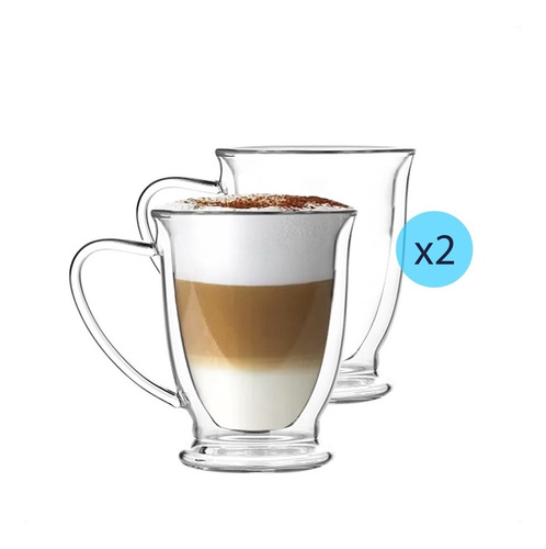 Jarro Capuccino Doble Vidrio 270cc X2 Nespesso Dolce Gusto