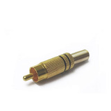 Plug Rca Gold / Mola Preto - 10 Unidades