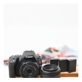 Canon Sl2 Kit + Lente 24mm +50mmstm +3 Baterias
