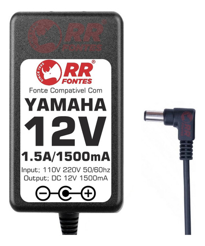 Fonte 12vdc Para Teclado Yamaha P-70 Psr-500 P-70s Psr-500m