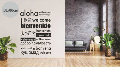 Vinilos Decorativos Pared Puerta Bienvenidos Idiomas Frases