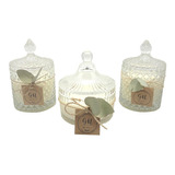 Kit X 3 Velas Aromaticas Carameleras 100% Soja Vidrio