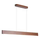 Yisdesign Luz Colgante Lineal De Madera De 39.4  24w Led Reg