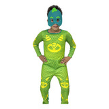 Roupa Fantasia Do Lagartixo Pj Masks Longa Mascara E.v.a