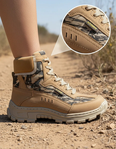 Botas Tacticas Senderismo Buck Storm Hombre, Color Arena