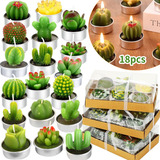 18pcs Velas Aromaticas Decorativas Cactus Suculenta Verdes