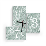 Reloj Pared Cuadro Tríptico Flores Decoración Para El Hogar Diseño Relojes Modernos Decorativos