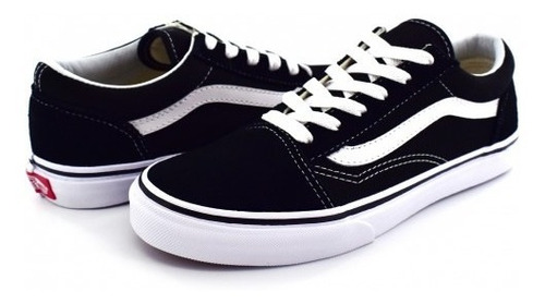 Tenis Vans W9t6bt Black/true White Old Skool  16-22 Niños