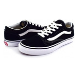 Tenis Vans W9t6bt Black/true White Old Skool  16-22 Niños