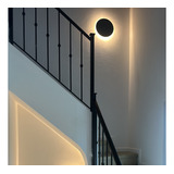 Aplique De Pared Circular Color 20cm Efecto Eclipse Apto Led