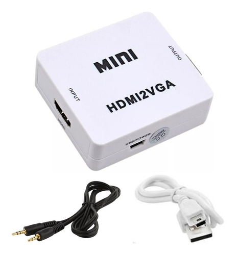 Adaptador Conversor De Hdmi Para Vga Com Áudio E Cabo P2