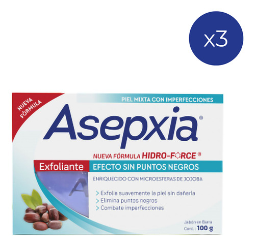Pack Jabón Asepxia  Exfoliante 100 Gr
